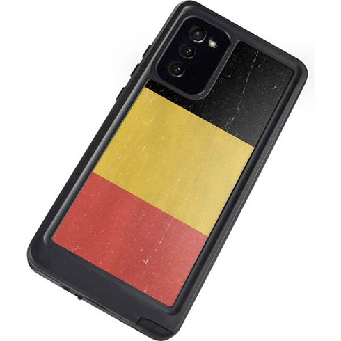 Belgium Flag Distressed Galaxy Note20 5G Waterproof Case